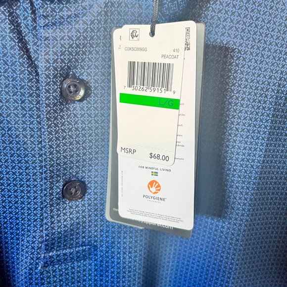 Callaway Mens Golf Polo Shirt Blue Print Size Large - Picture 4 of 6